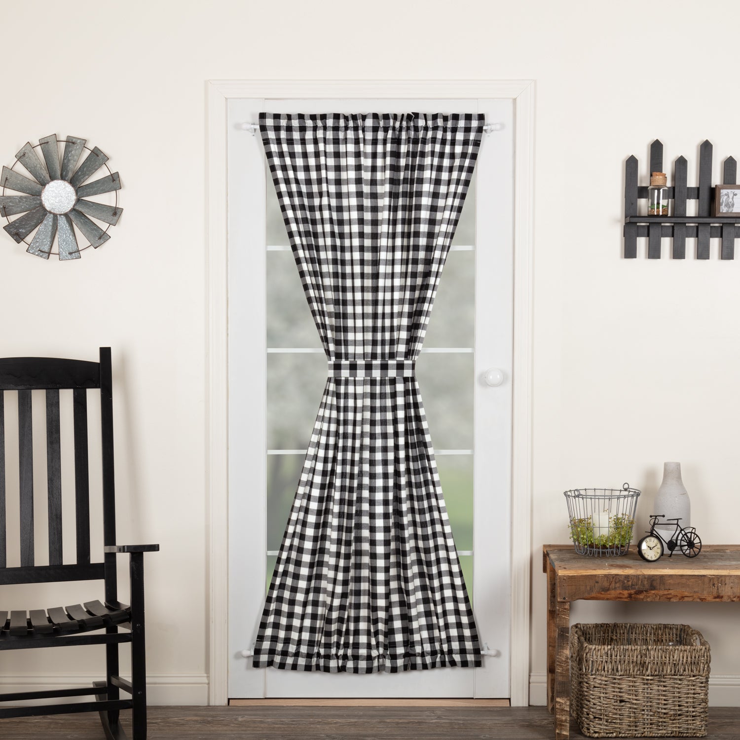April & Olive Annie Buffalo Black Check Door Panel 72x40 By VHC Brands
