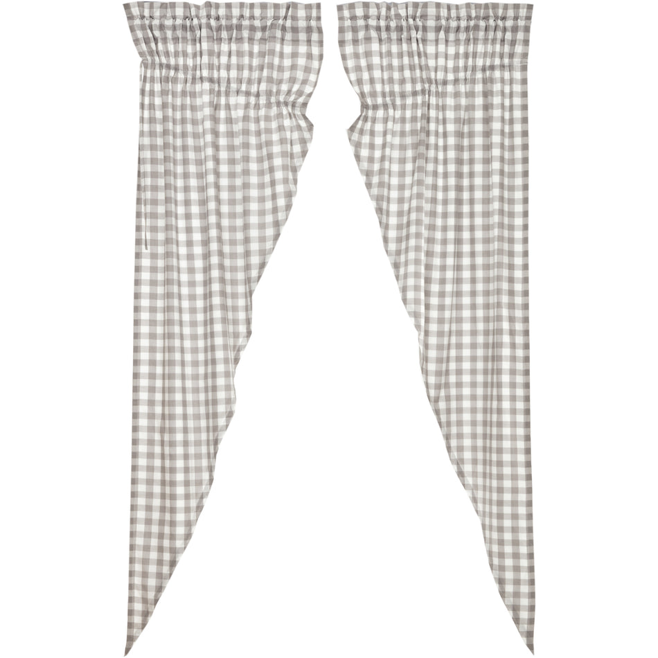 April & Olive Annie Buffalo Grey Check Prairie Long Panel Set of 2 84x36x18 By VHC Brands