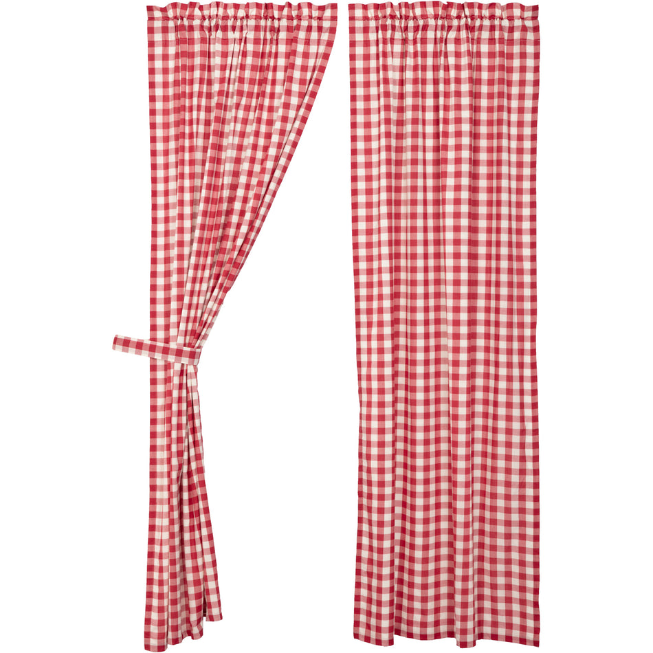 April & Olive Annie Buffalo Red Check Panel Set of 2 84x40 By VHC Brands