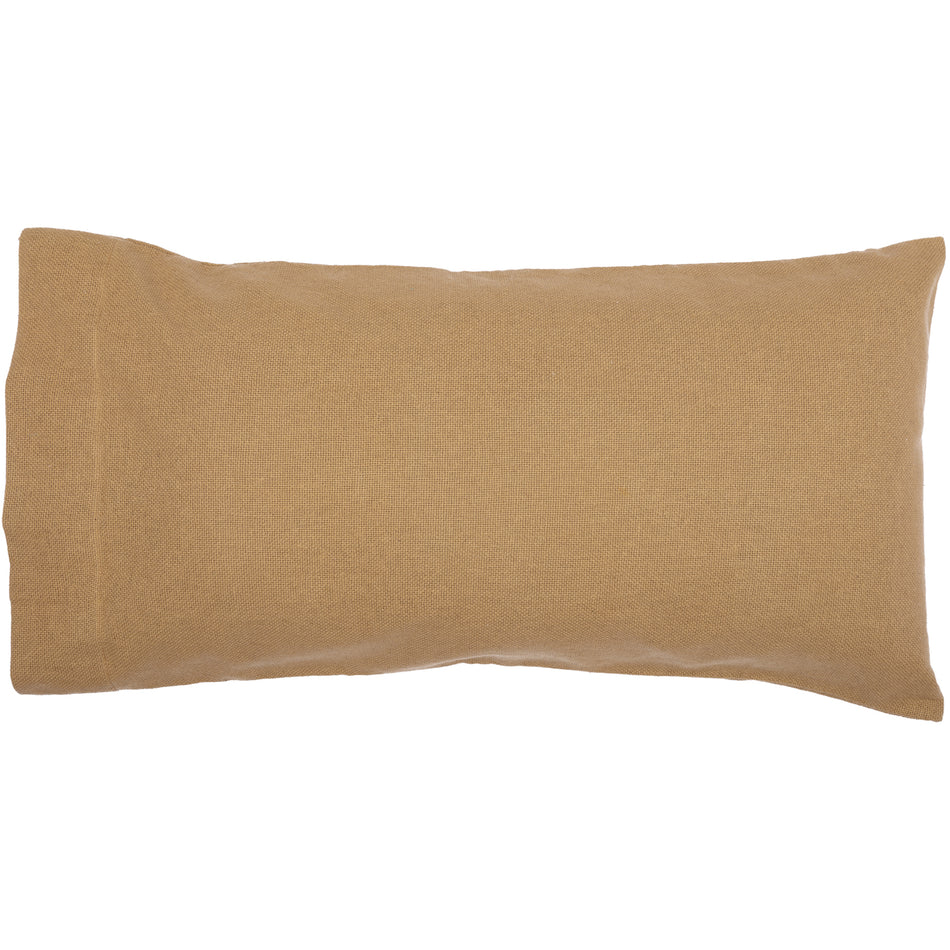 April & Olive Burlap Natural King Pillow Case Set of 2 21x40 By VHC Brands