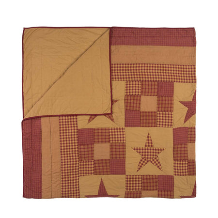 Mayflower Market Ninepatch Star California King Quilt 130Wx115L By VHC Brands
