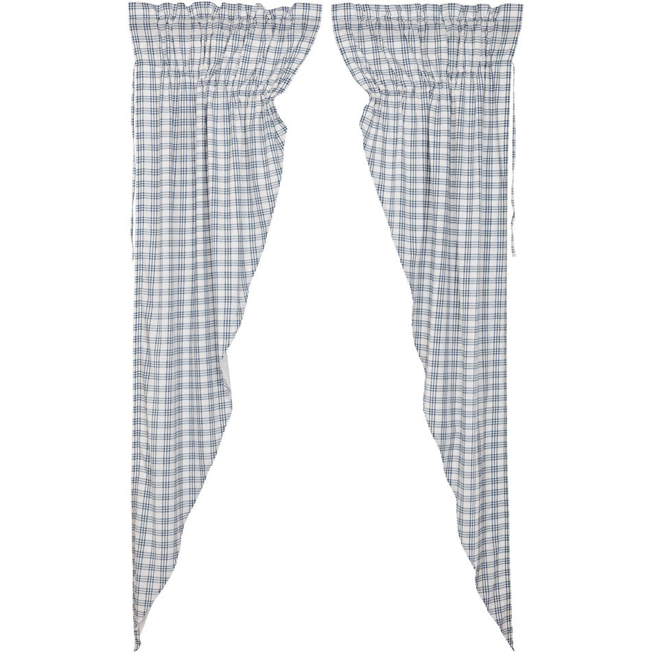 April & Olive Sawyer Mill Blue Plaid Prairie Long Panel Set of 2 84x36x18 By VHC Brands