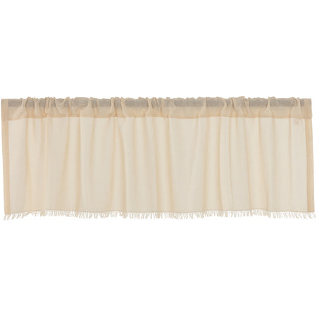 April & Olive Tobacco Cloth Natural Valance Fringed 16x60 By VHC Brands