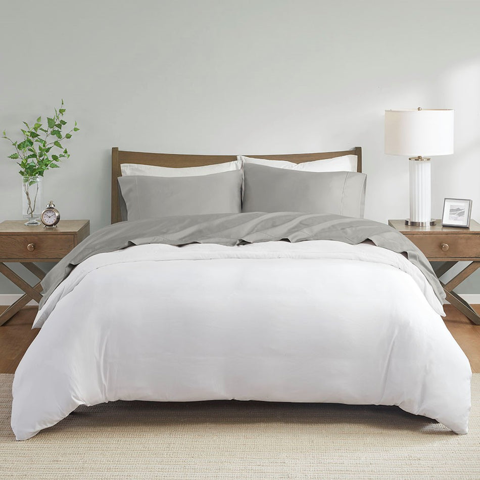 600 Thread Count Pima Cotton Sheet Set - Light Grey - Split King Size