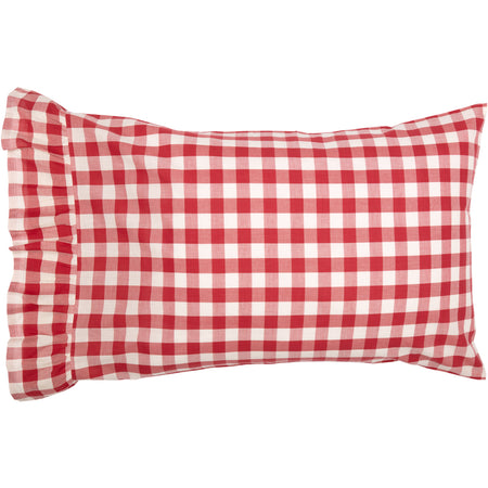 April & Olive Annie Buffalo Red Check Standard Pillow Case Set of 2 21x30+4 By VHC Brands
