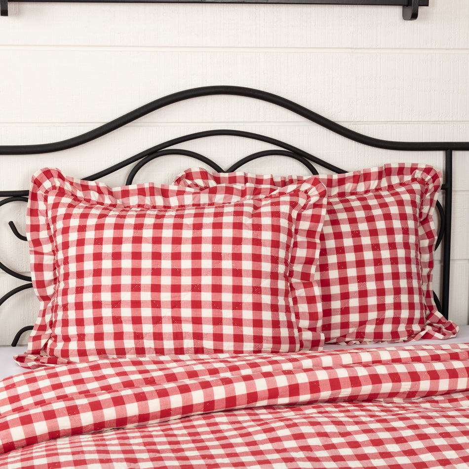 Annie Buffalo Red Check Ruffled Standard Sham 21x27