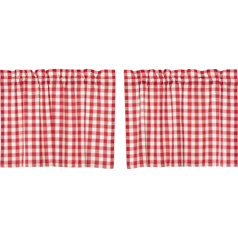 April & Olive Annie Buffalo Red Check Tier Set of 2 L24xW36 By VHC Brands