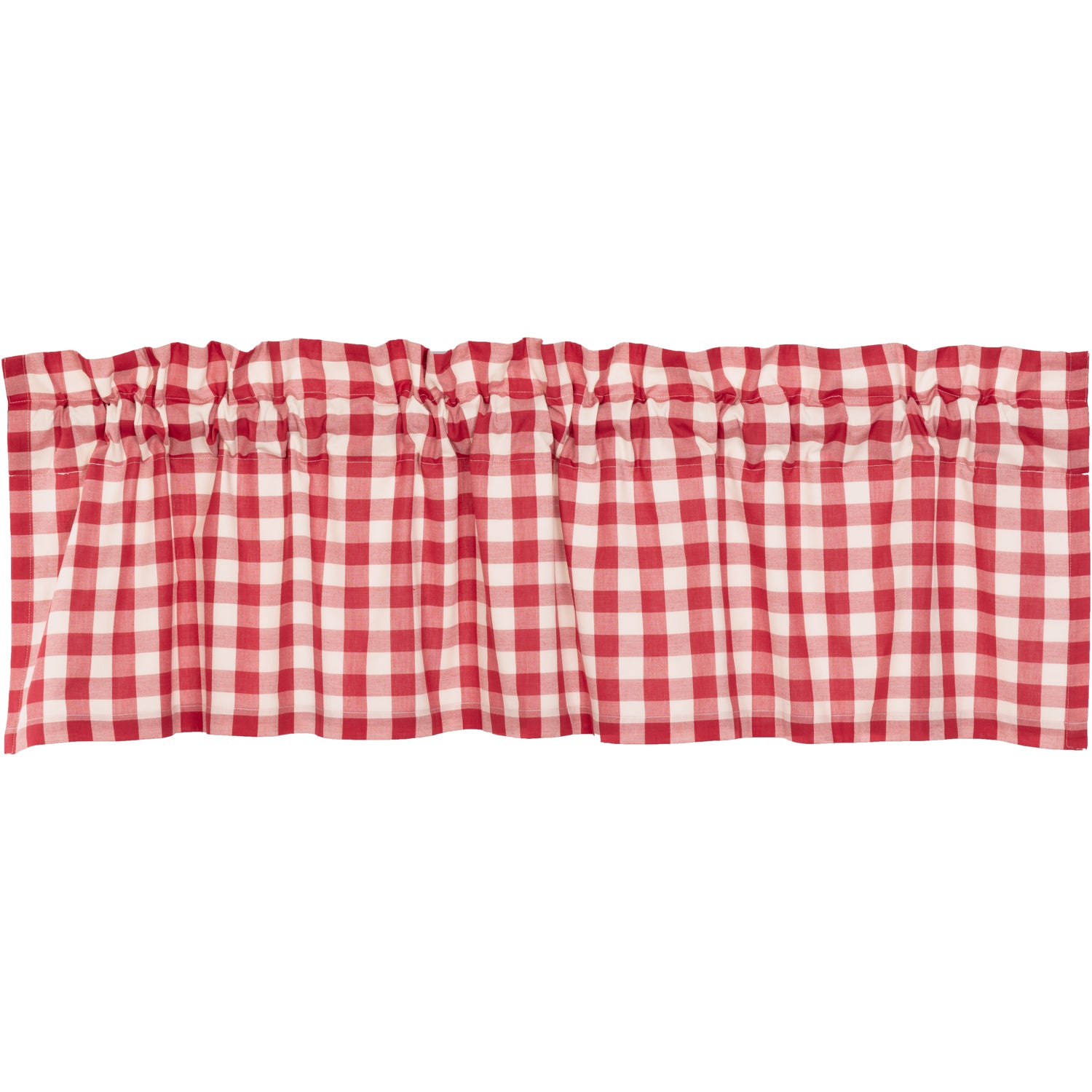 April & Olive Annie Buffalo Red Check Valance 16x60 By VHC Brands