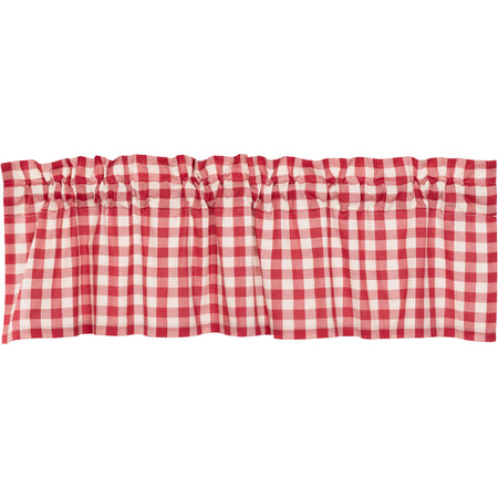 April & Olive Annie Buffalo Red Check Valance 16x60 By VHC Brands