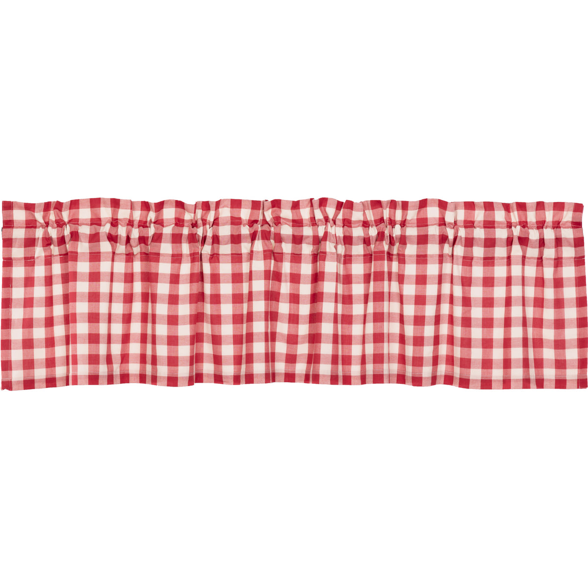 April & Olive Annie Buffalo Red Check Valance 16x72 By VHC Brands