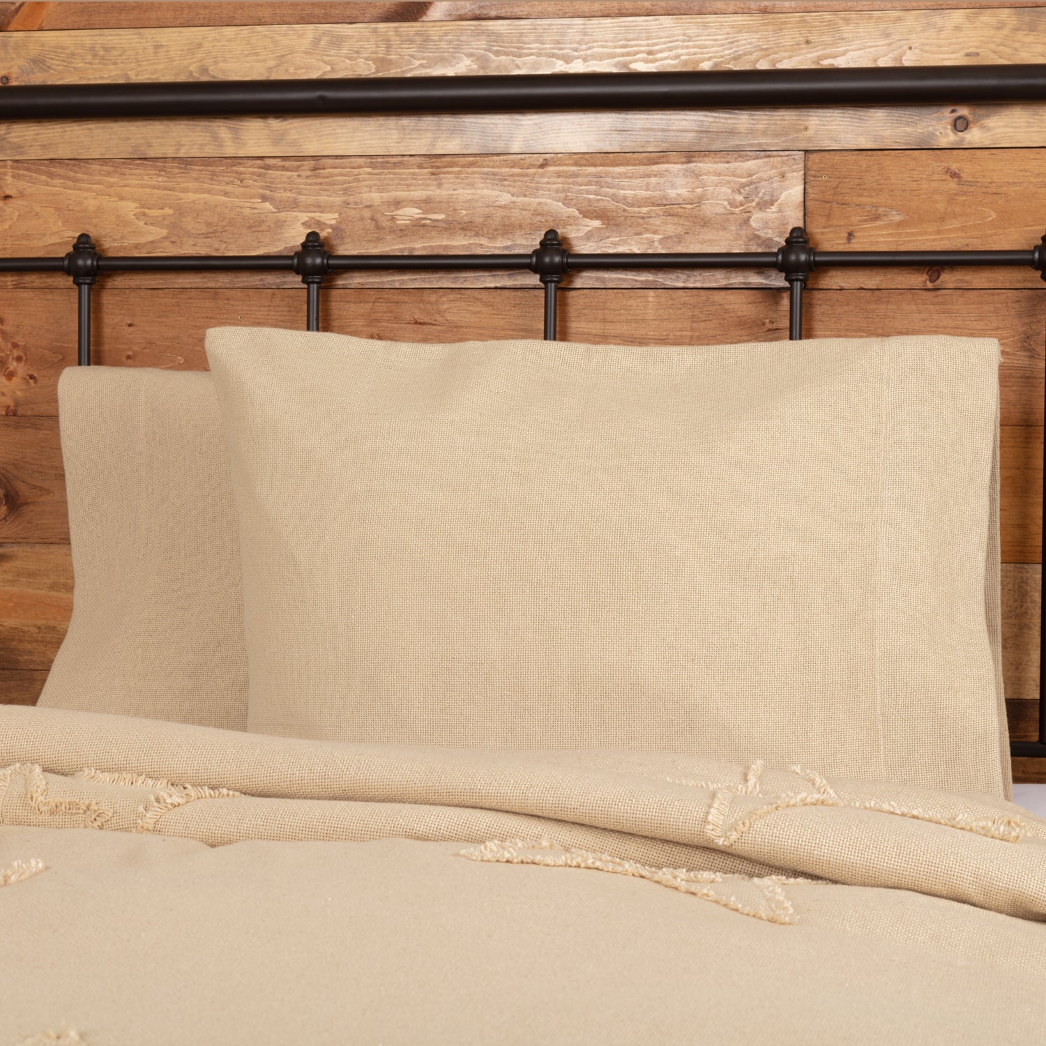 April & Olive Burlap Vintage Standard Pillow Case Set of 2 21x30 By VHC Brands