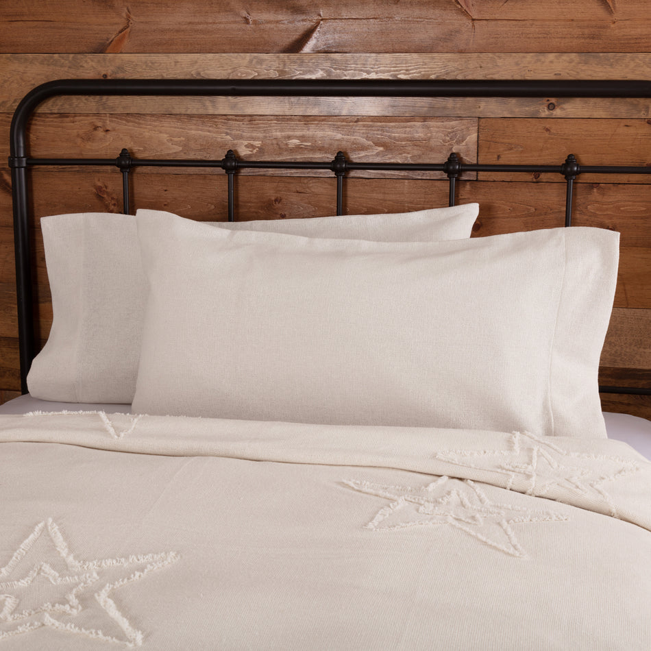 April & Olive Burlap Antique White King Pillow Case Set of 2 21x40 By VHC Brands