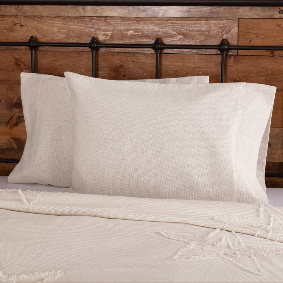 April & Olive Burlap Antique White Standard Pillow Case Set of 2 21x30 By VHC Brands