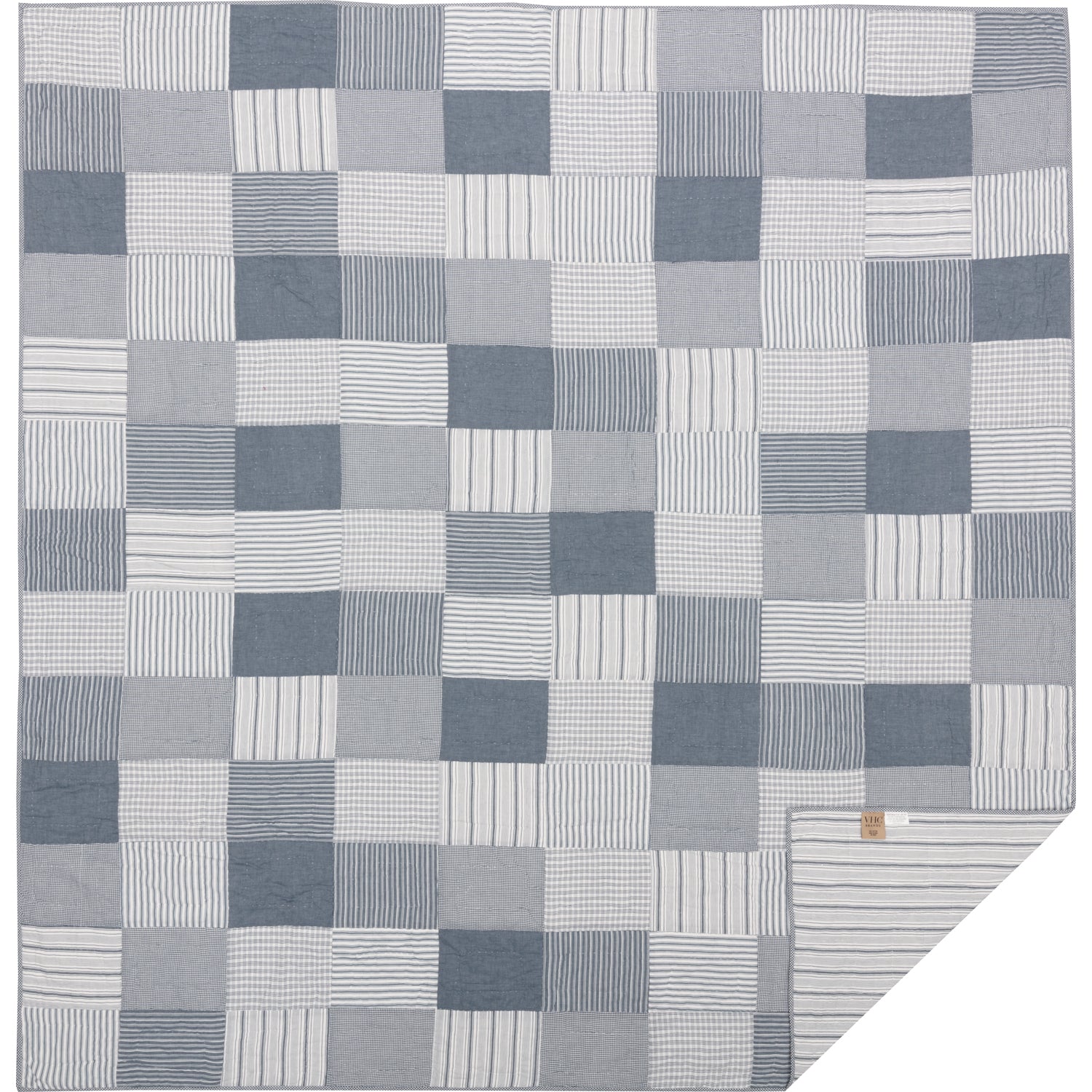 April & Olive Sawyer Mill Blue Queen Quilt 90Wx90L By VHC Brands
