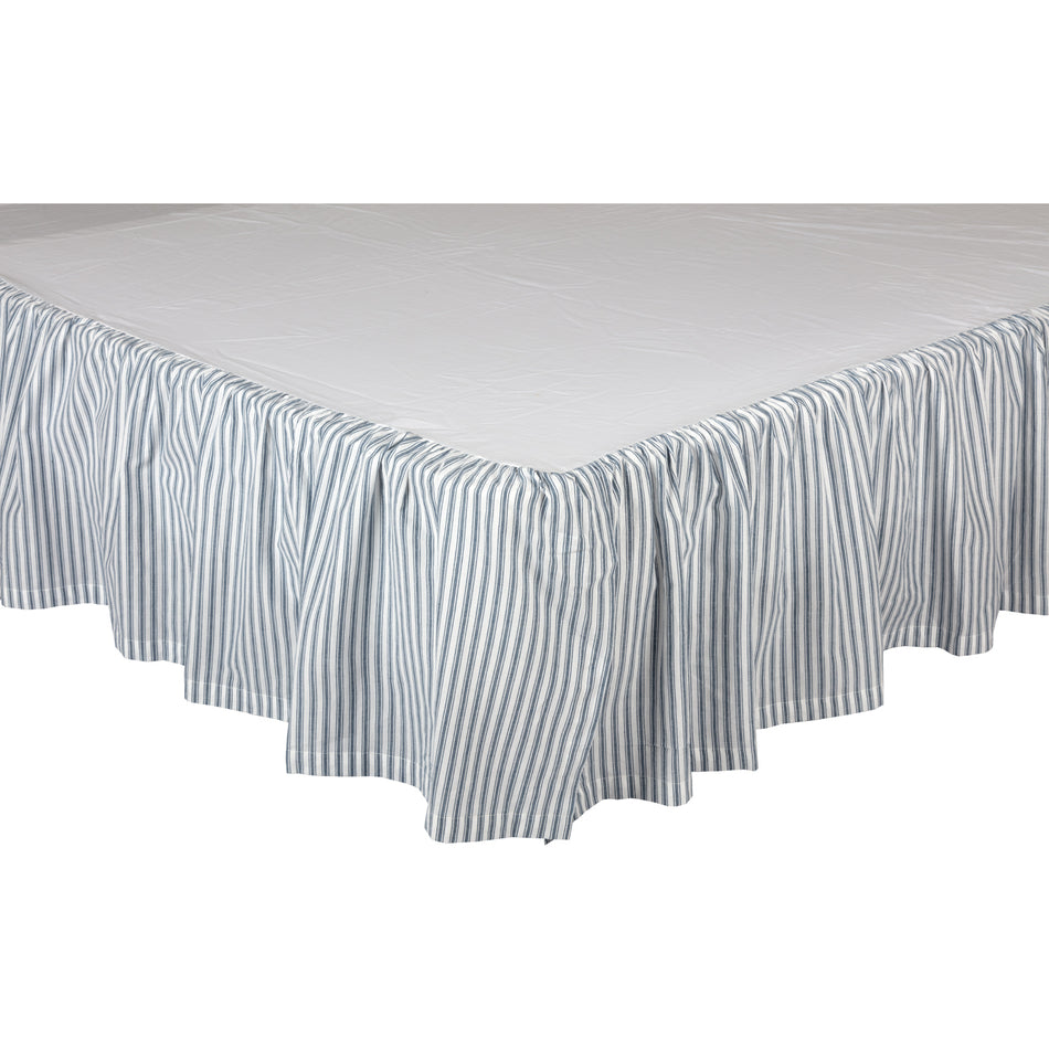 April & Olive Sawyer Mill Blue Ticking Stripe King Bed Skirt 78x80x16 By VHC Brands