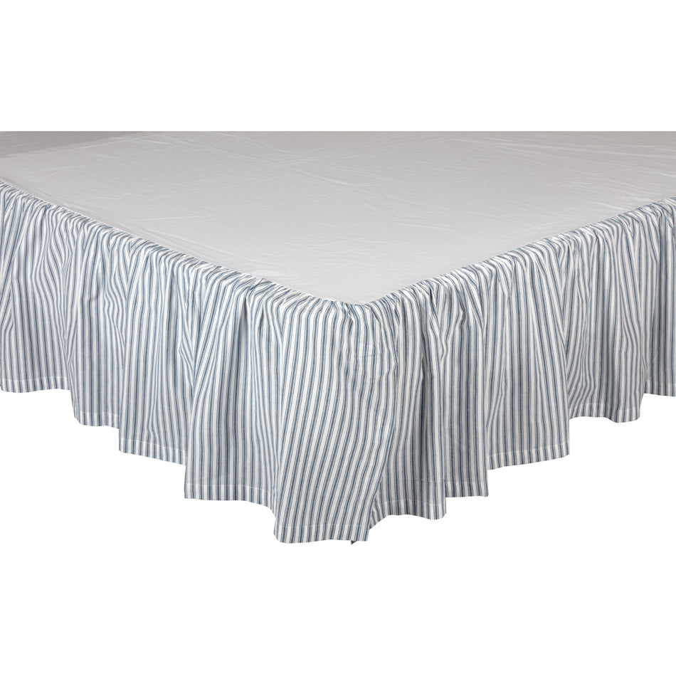 April & Olive Sawyer Mill Blue Ticking Stripe Queen Bed Skirt 60x80x16 By VHC Brands