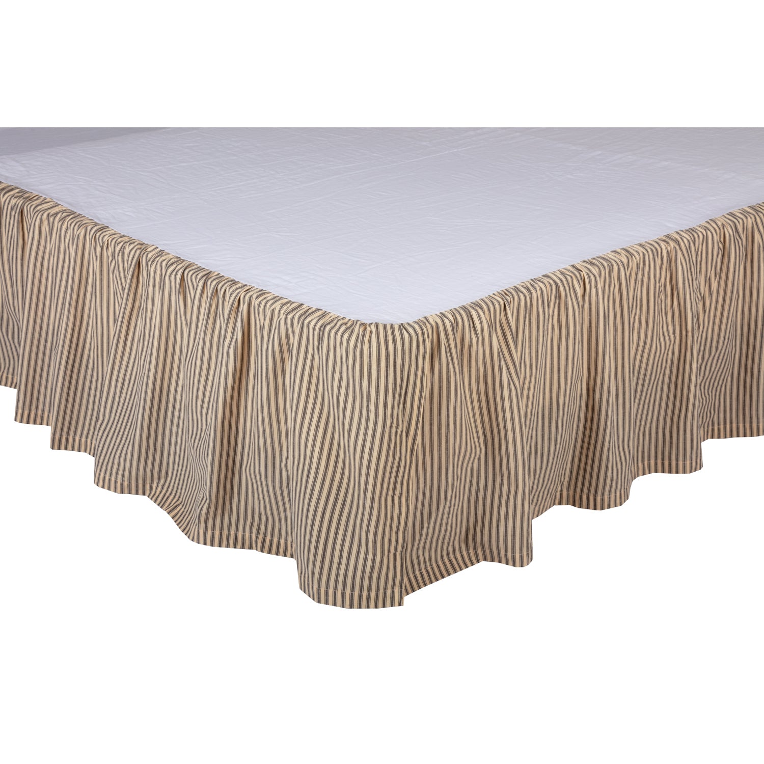 April & Olive Sawyer Mill Charcoal Ticking Stripe King Bed Skirt 78x80x16 By VHC Brands