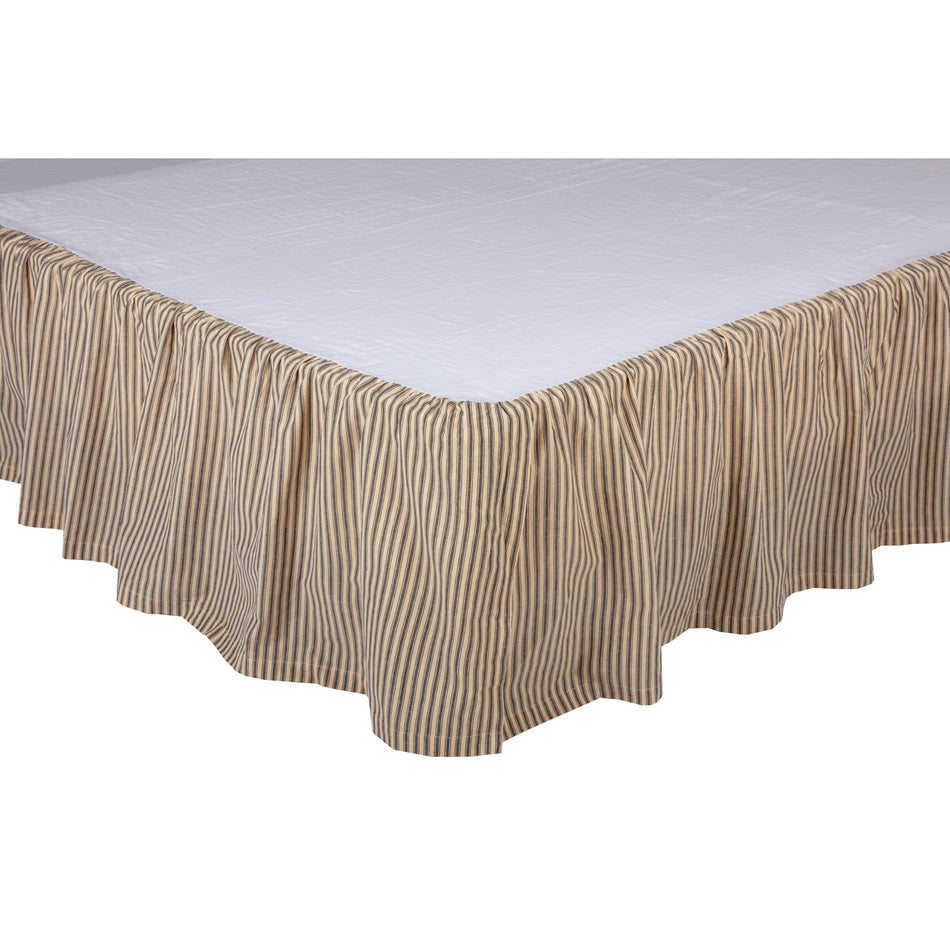 April & Olive Sawyer Mill Charcoal Ticking Stripe Queen Bed Skirt 60x80x16 By VHC Brands