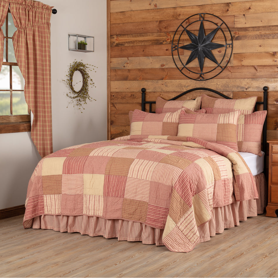 April & Olive Sawyer Mill Red Luxury King Quilt 120Wx105L By VHC Brands