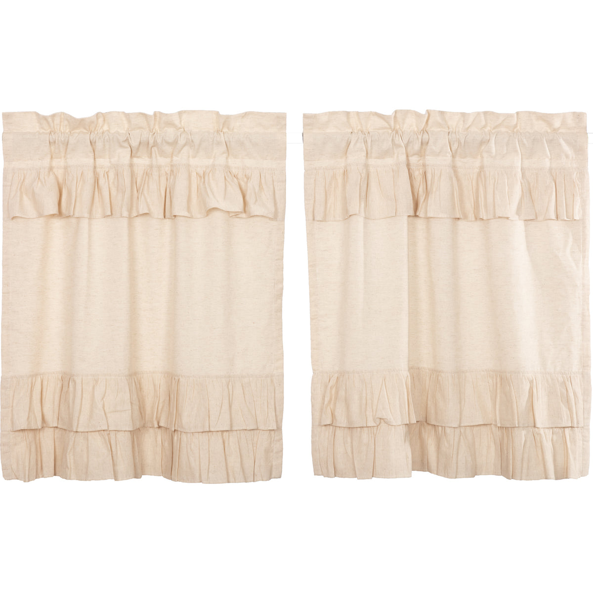 April & Olive Simple Life Flax Natural Ruffled Tier Set of 2 L36xW36 By VHC Brands