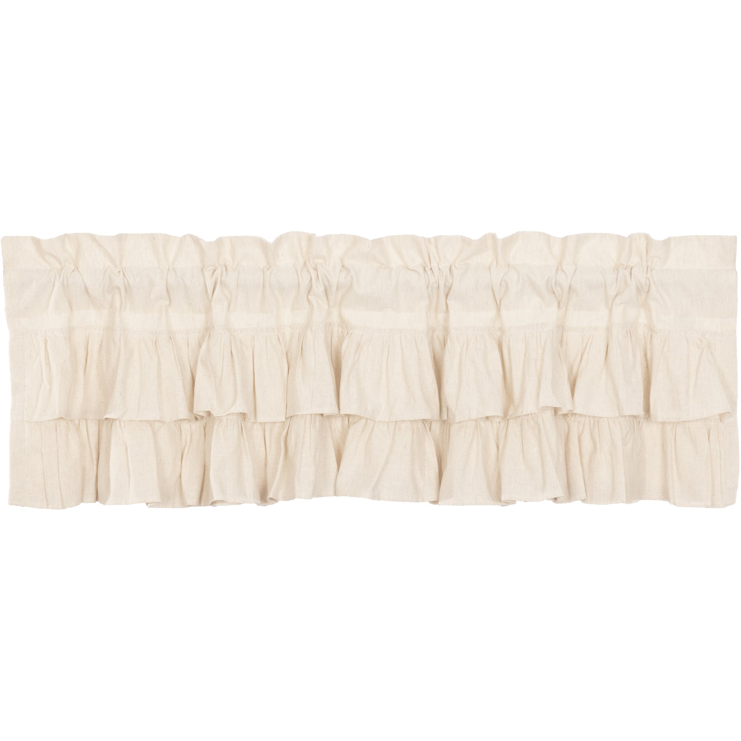 April & Olive Simple Life Flax Natural Ruffled Valance 16x60 By VHC Brands