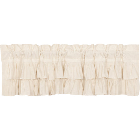 April & Olive Simple Life Flax Natural Ruffled Valance 16x60 By VHC Brands