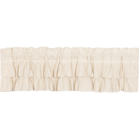 April & Olive Simple Life Flax Natural Ruffled Valance 16x72 By VHC Brands