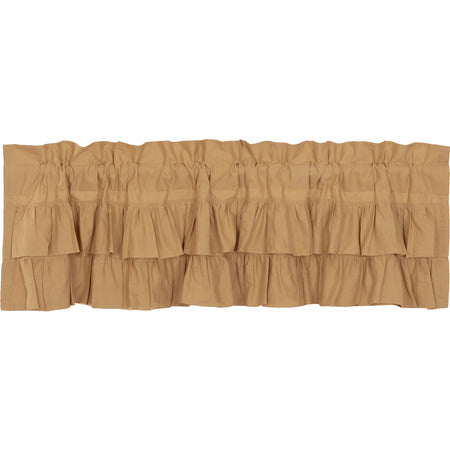 April & Olive Simple Life Flax Khaki Ruffled Valance 16x60 By VHC Brands