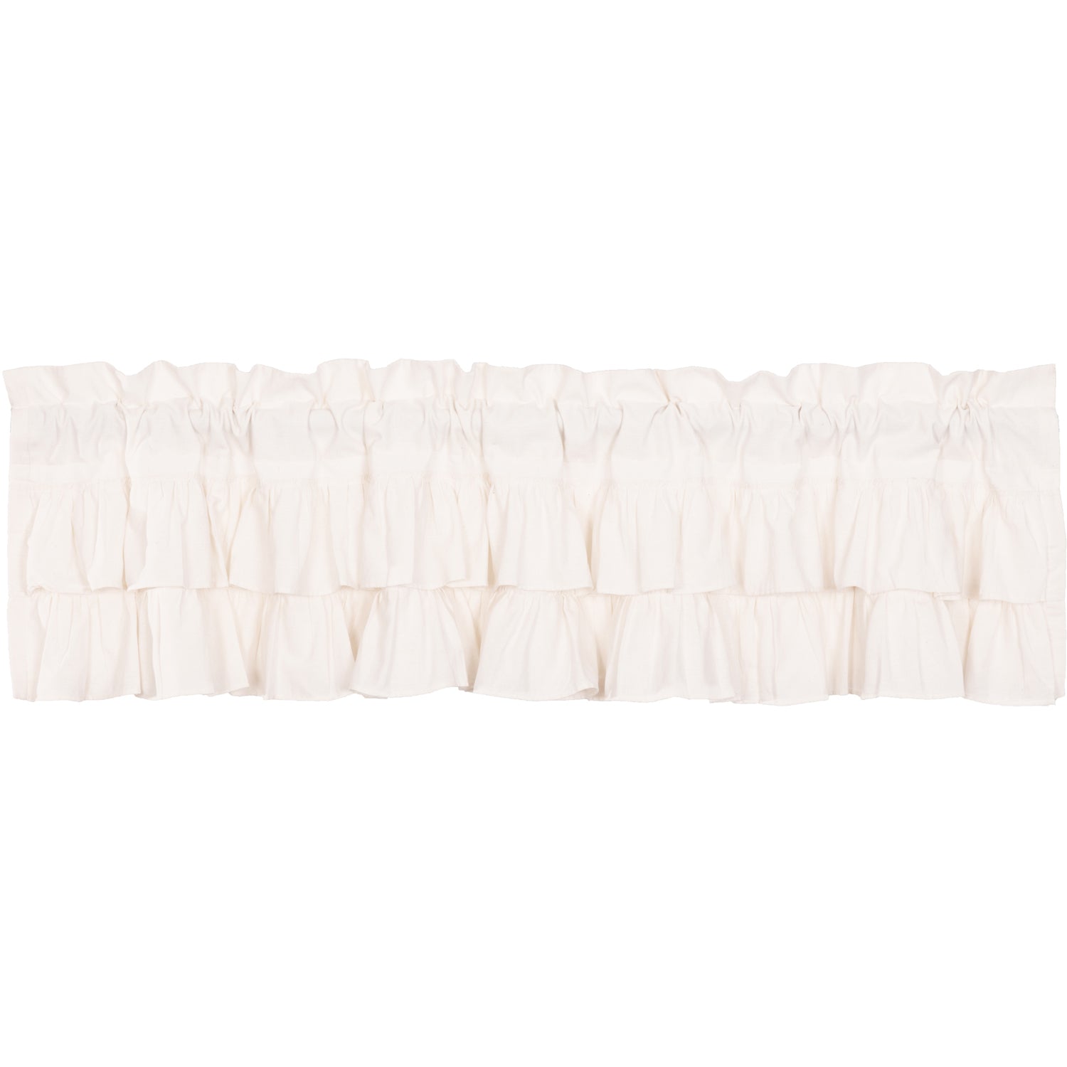 April & Olive Simple Life Flax Antique White Ruffled Valance 16x72 By VHC Brands