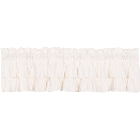 April & Olive Simple Life Flax Antique White Ruffled Valance 16x72 By VHC Brands