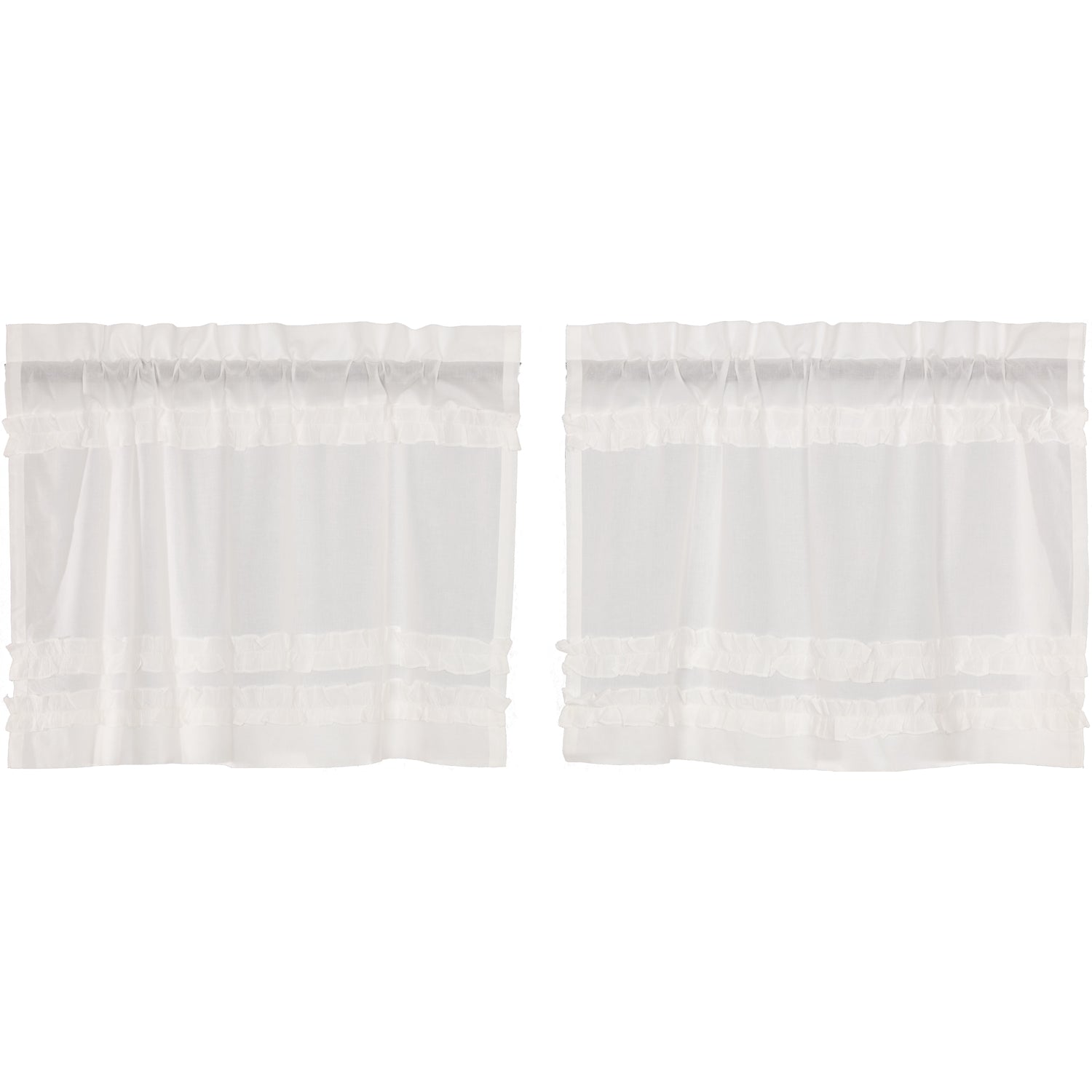 April & Olive White Ruffled Sheer Petticoat Tier Set of 2 L24xW36 By VHC Brands