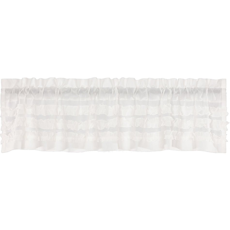 April & Olive White Ruffled Sheer Petticoat Valance 16x72 By VHC Brands