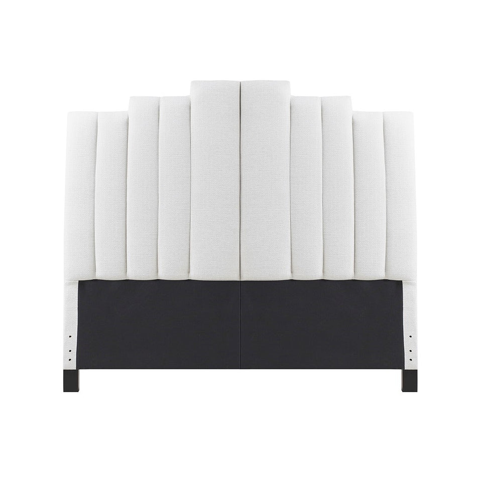 Hamilton Channel Tufted Queen Headboard - Ivory - Queen Size