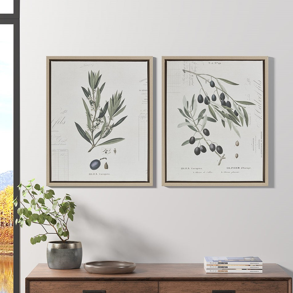 Madison Park Kalamata Branches Neutral Framed Canvas Printed Graphic 17.8x21.8" 2 Piece Set - Neutral 
