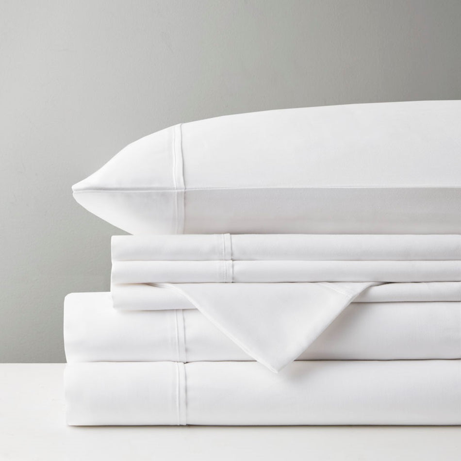 800 Thread Count Cotton Blend Sateen Sheet Set - White - Split King Size