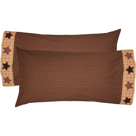 Mayflower Market Bingham Star King Pillow Case Set of 2 21x40 By VHC Brands