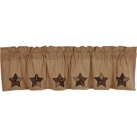 Mayflower Market Farmhouse Star Applique Valance 16x72 By VHC Brands