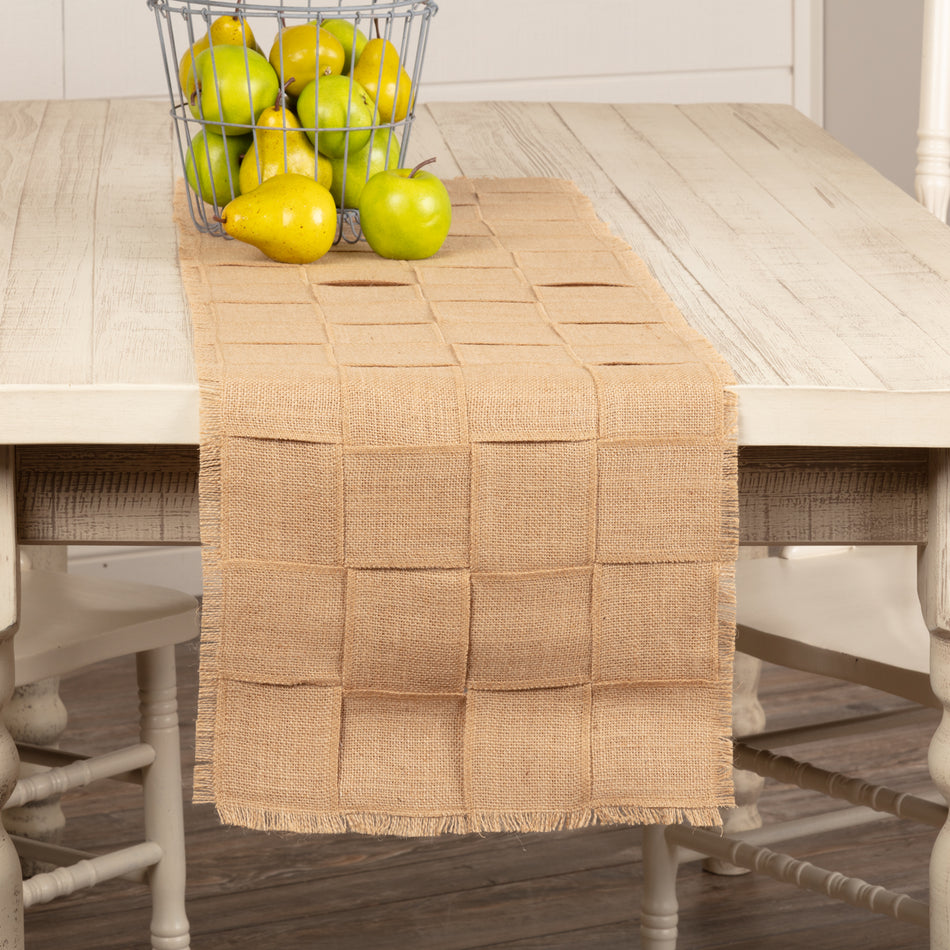 Jute Burlap Natural Basket Weave Runner 13x48