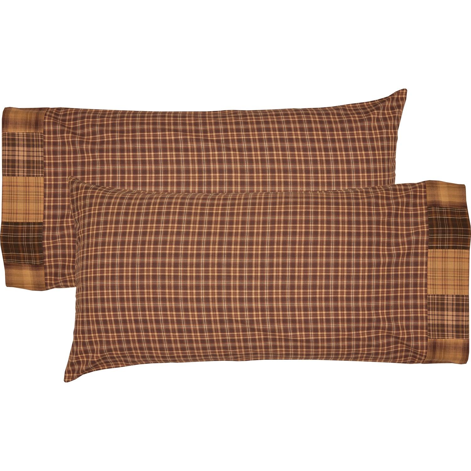 Oak & Asher Prescott King Pillow Case Block Border Set of 2 21x40 By VHC Brands