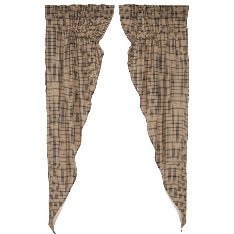 April & Olive Sawyer Mill Charcoal Plaid Prairie Long Panel Curtain Set of 2 84x36x18 By VHC Brands