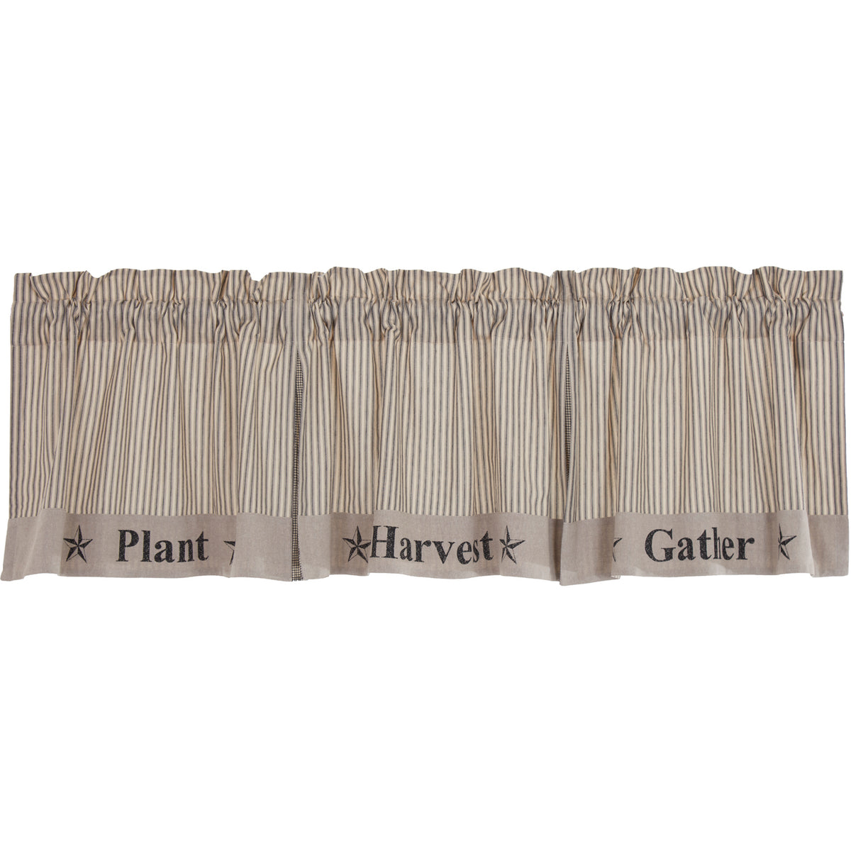 April & Olive Sawyer Mill Charcoal Gather Valance 20x90 By VHC Brands