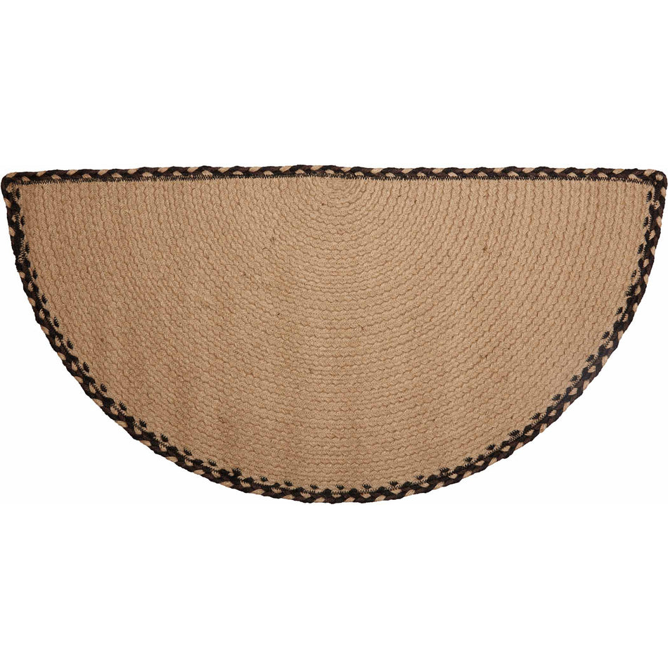 April & Olive Sawyer Mill Charcoal Plow Jute Half Circle Rug 16.5x33 By VHC Brands