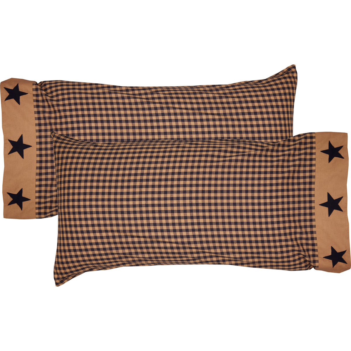 Mayflower Market Teton Star King Pillow Case w/Applique Star Set of 2 21x40 By VHC Brands