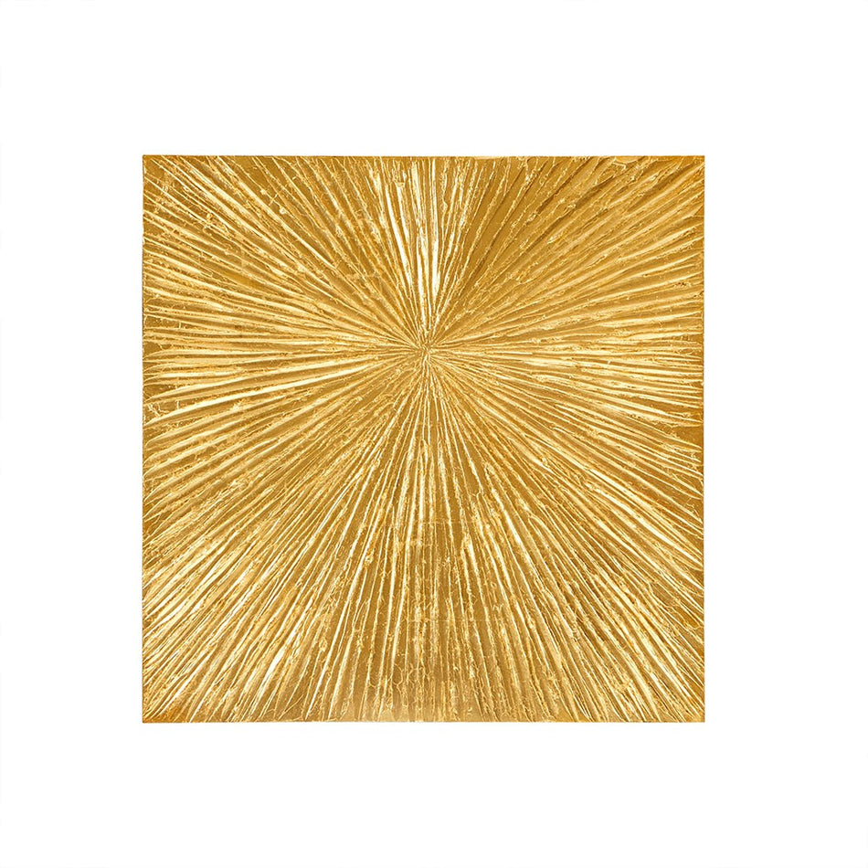 Sunburst 100% Hand Painted Dimensional Resin Wall Decor - Gold