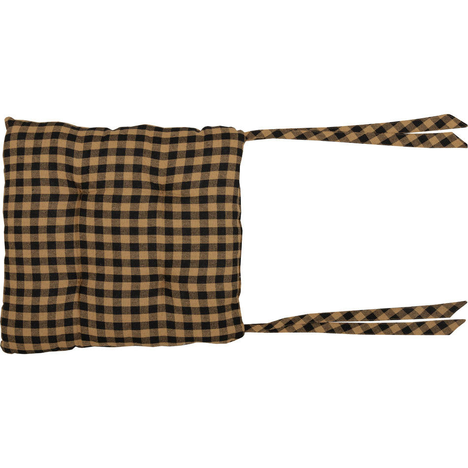 Mayflower Market Black Check Chair Pad By VHC Brands