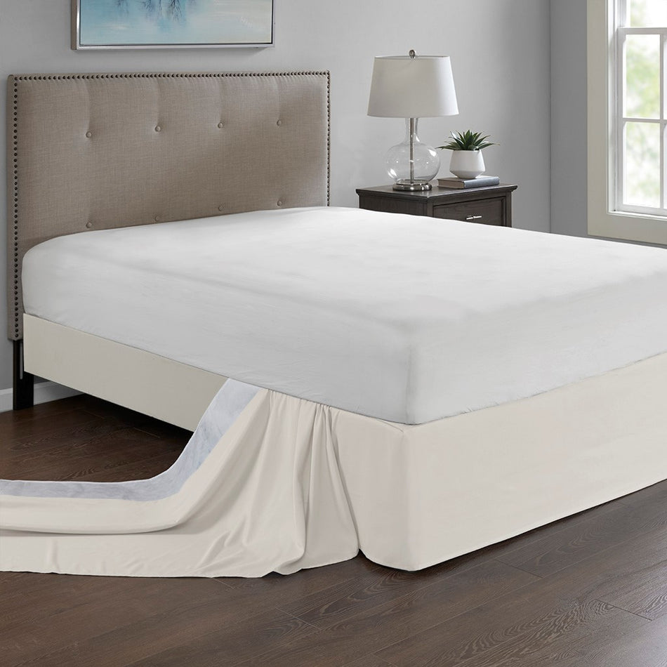 Madison Park Simple Fit Wrap Around Adjustable Bedskirt - Ivory - One Size