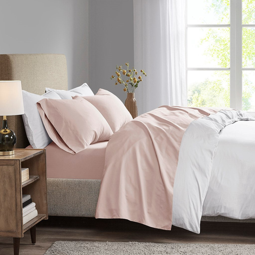 Madison Park 3M Microcell All Season Lightweight Sheet Set - Blush - Twin Size