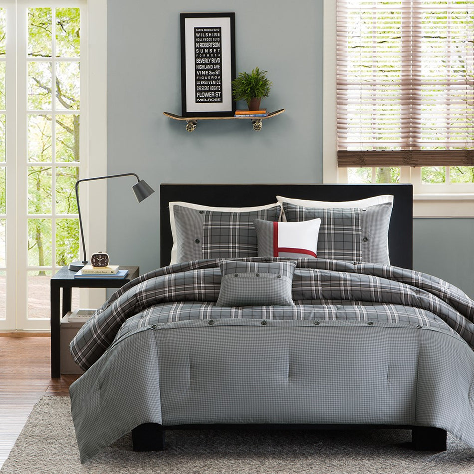 Daryl Comforter Set - Grey - Full Size / Queen Size