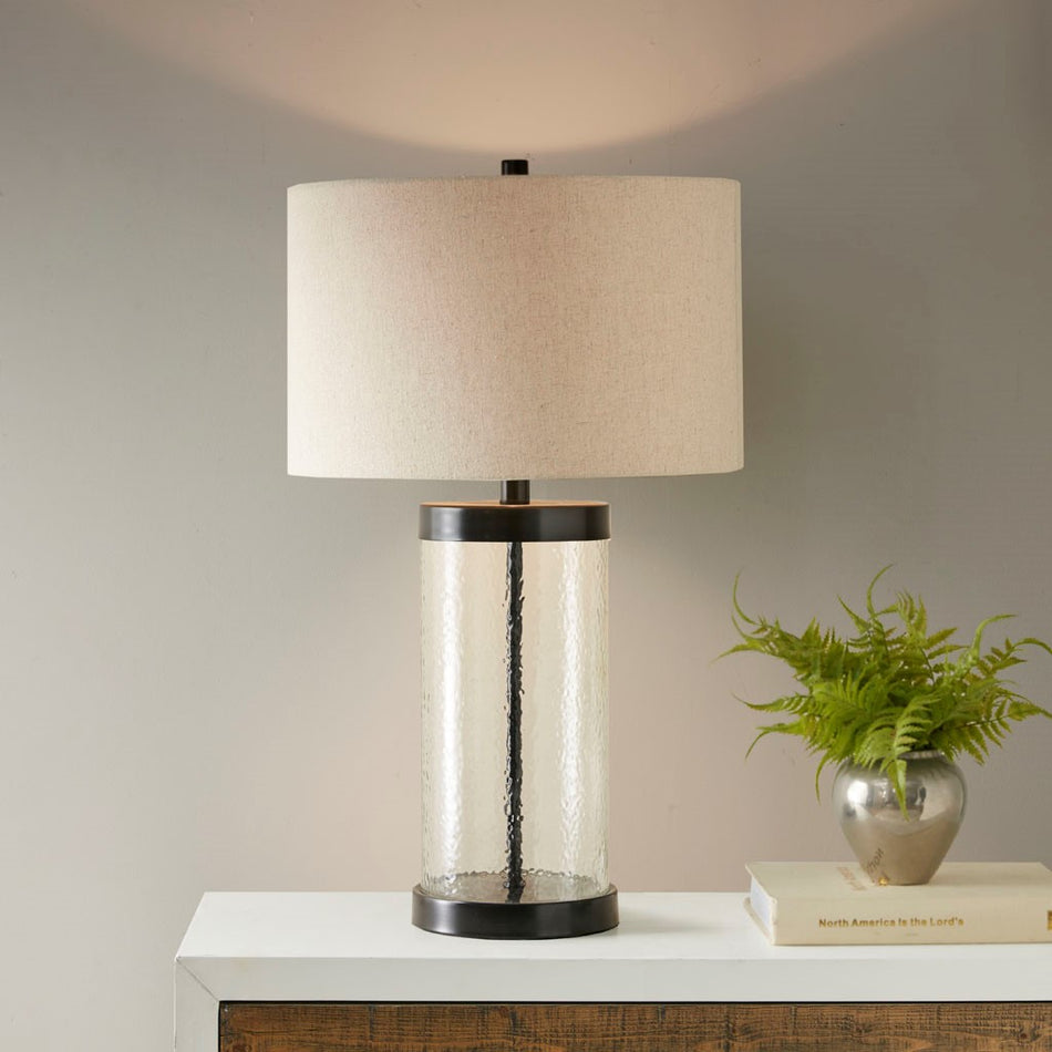Macon Glass Cylinder Glass Table Lamp - Clear