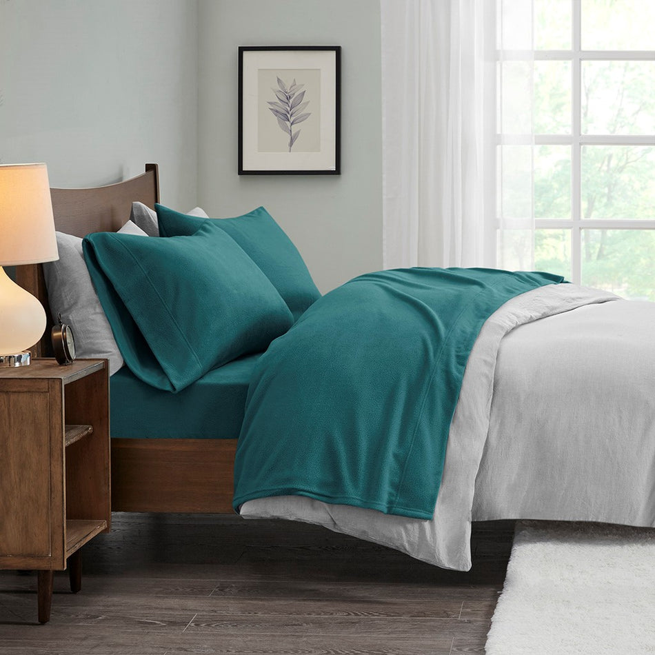 True North by Sleep Philosophy Micro Fleece Sheet Set - Teal - Full Size